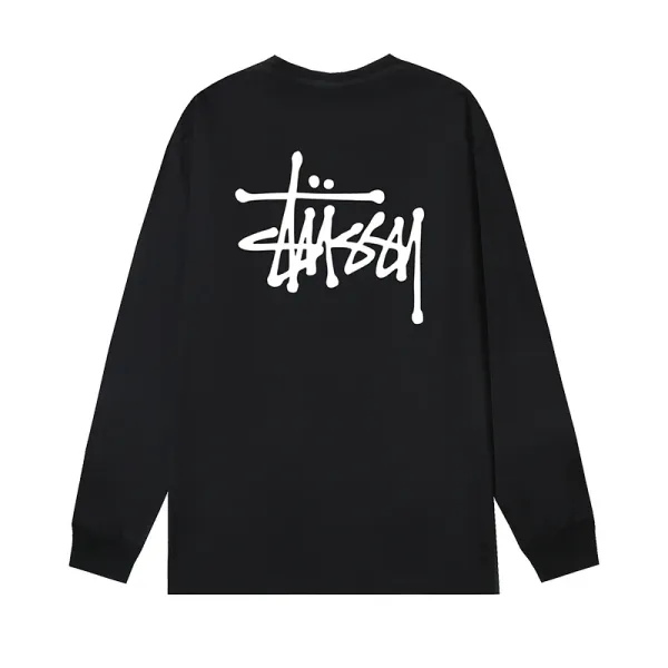 Stüssy Classic Logo Long Sleeve T-Shirt Black - 1