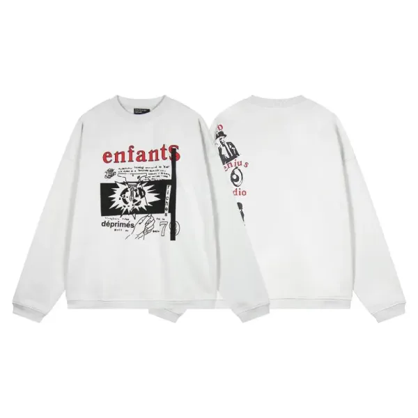 Enfants Riches Déprimés ERD Graphic Print White Hoodie - 1