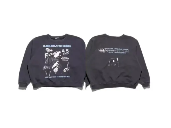 Design Sex-Related Crimes Graphic Hoodie Black - 1