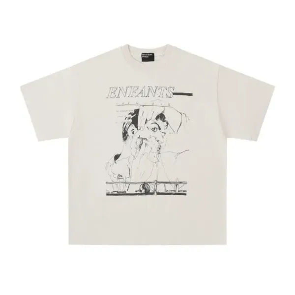Enfants Riches Déprimés ERD Graphic Print Beige T-Shirt - 1