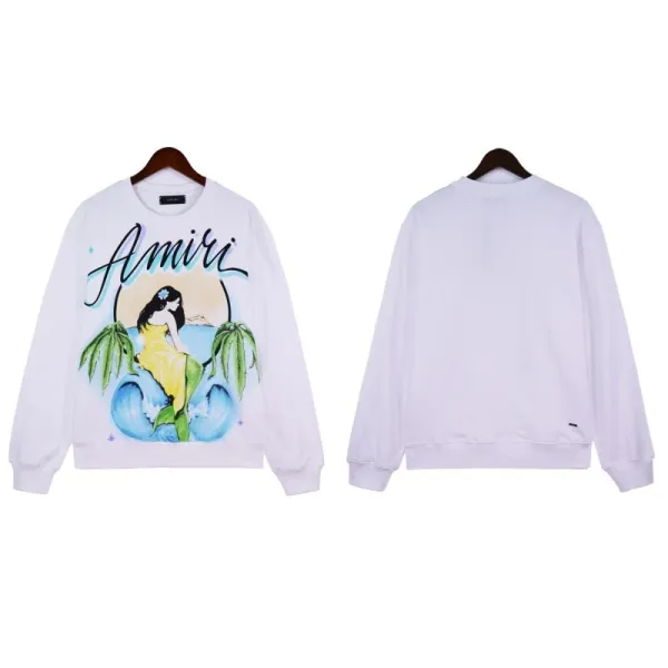 Amiri Mermaid Graphic Hoodie White - 1