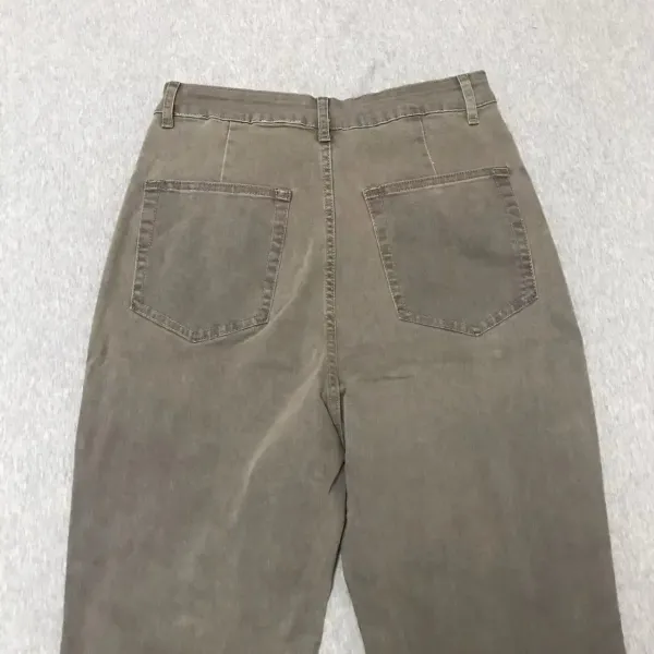 Off-White Flared Jeans Olive Green with Black Stripe - 27