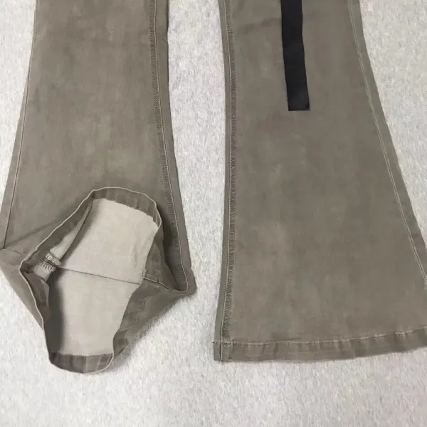 Off-White Flared Jeans Olive Green with Black Stripe - 25