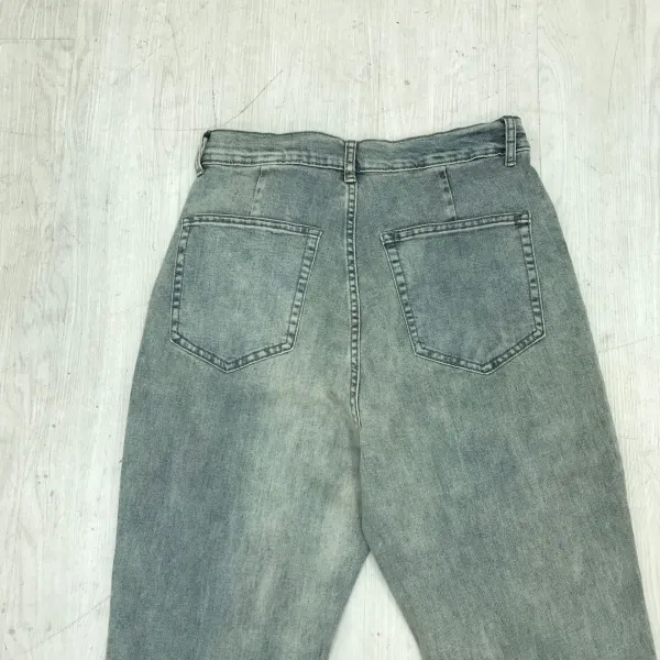 Off-White Flared Jeans Olive Green with Black Stripe - 39