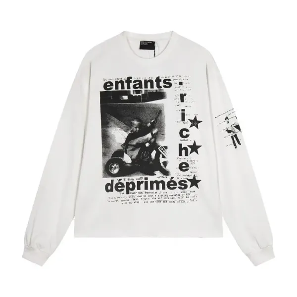 Off-White Enfants Déprimés Graphic Long-Sleeve T-Shirt White - 1