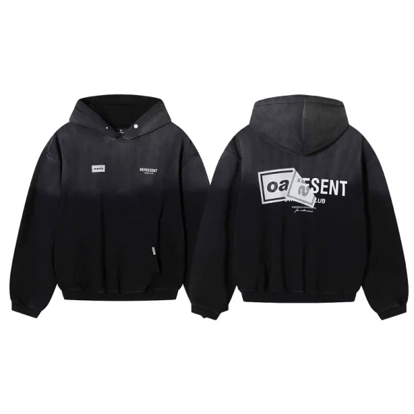 Oasis x Represent Distressed Black Hoodie - 1