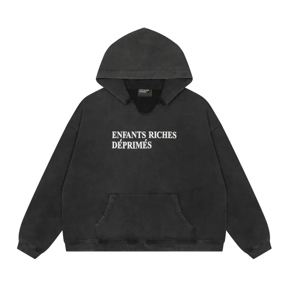 Enfants Riches Déprimés Distressed Black Hoodie - 1