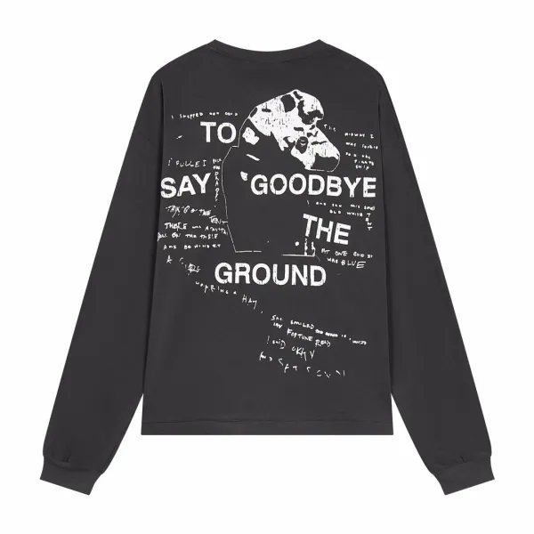 Off-White 'Goodbye The Ground' Graphic Long-Sleeve T-Shirt Black - 1