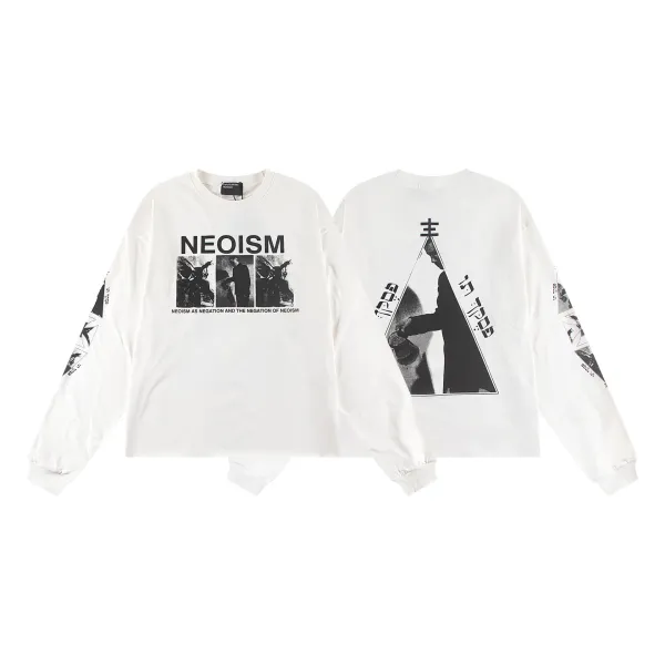 NEOISM Long Sleeve Graphic Tee White - 1