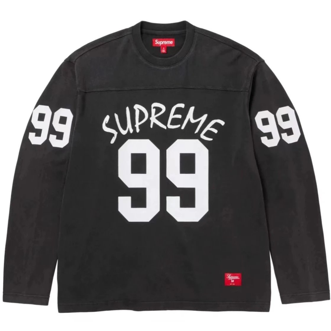 Number 99 printed loose long sleeved round neck T-shirt