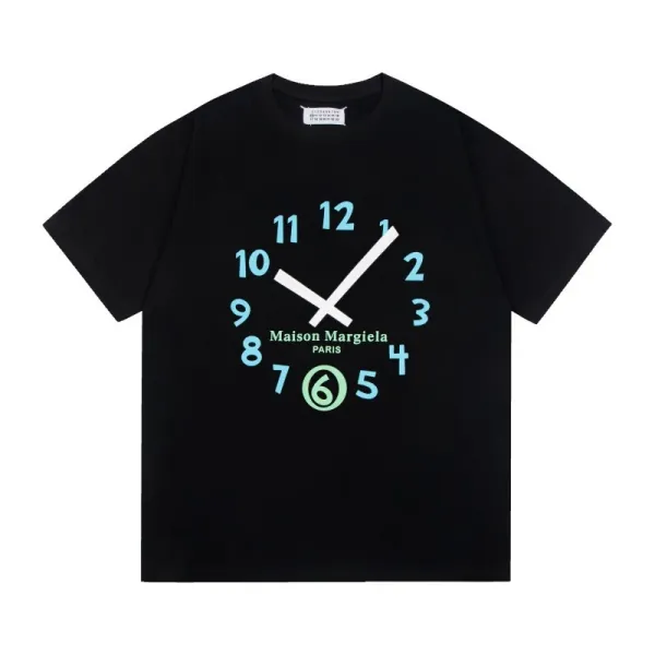 Maison Margiela Clock Print Black T-Shirt - 1