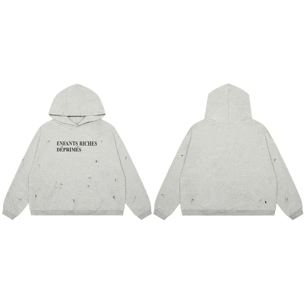 Off-White Distressed Hoodie Gray - 1