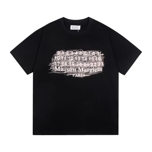 Maison Margiela Scribble Print Black T-Shirt - 1