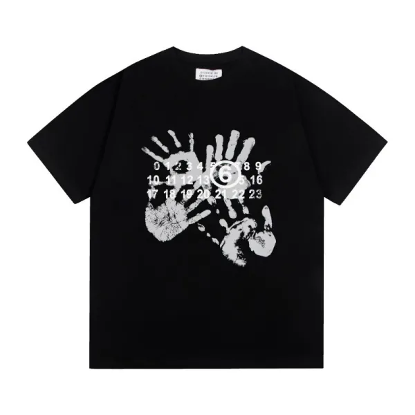 Maison Margiela Replica Handprint Numbered T-Shirt Black - 1
