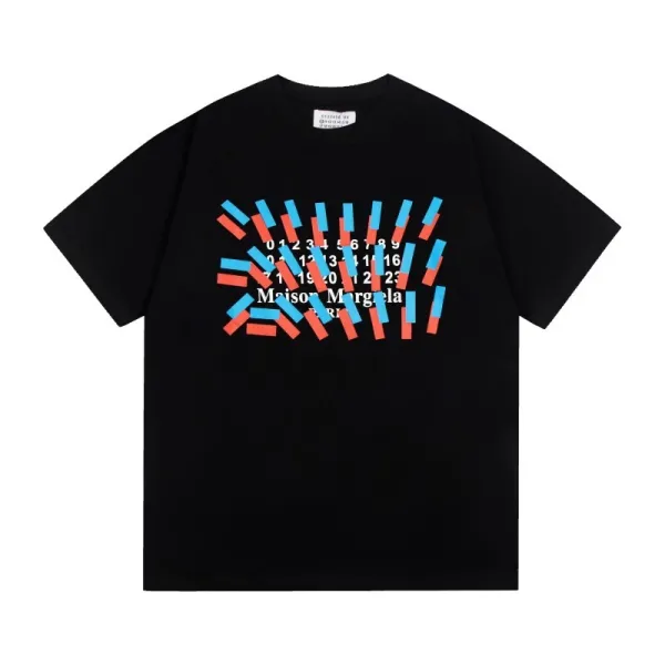 Maison Margiela Artisanal Numeric Print Black T-Shirt - 1