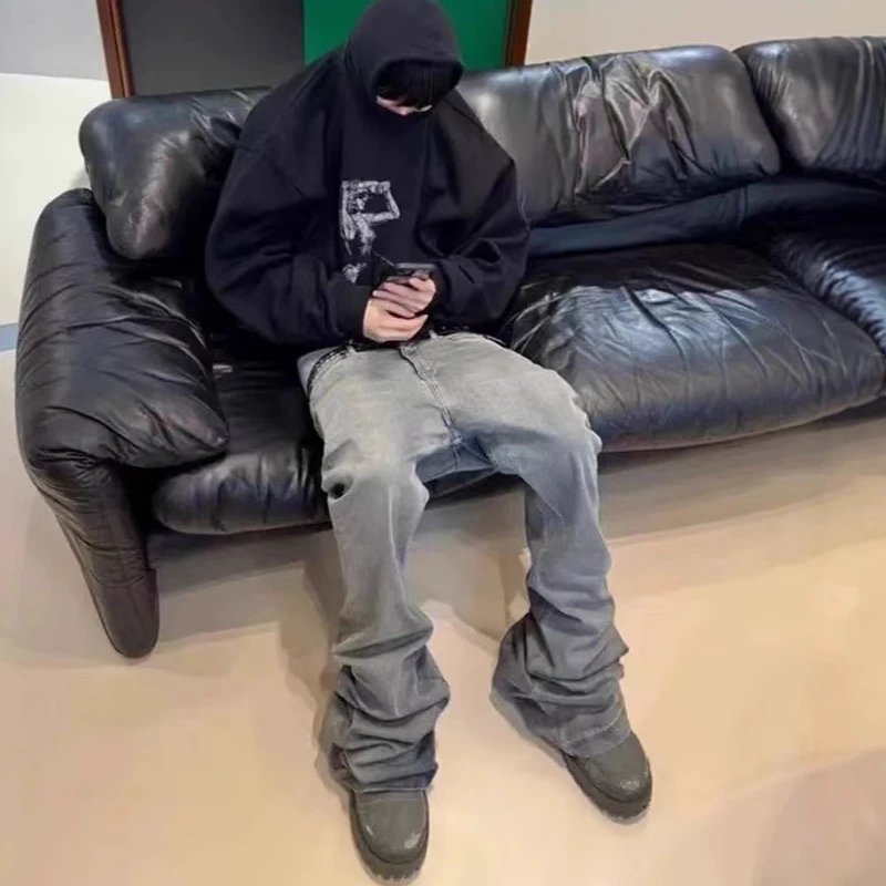 Off-White Flared Jeans Olive Green with Black Stripe - 12