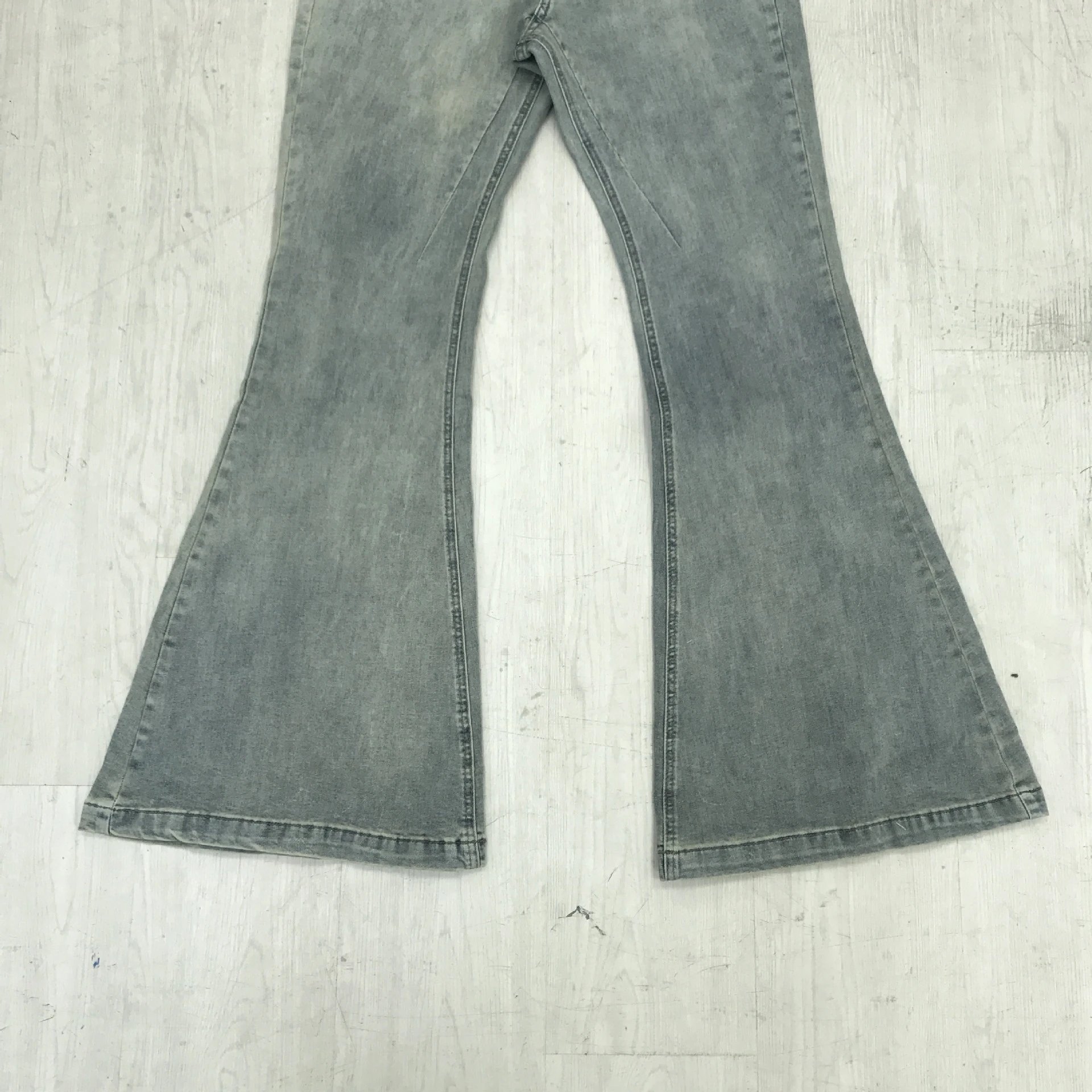 Off-White Flared Jeans Olive Green with Black Stripe - 38