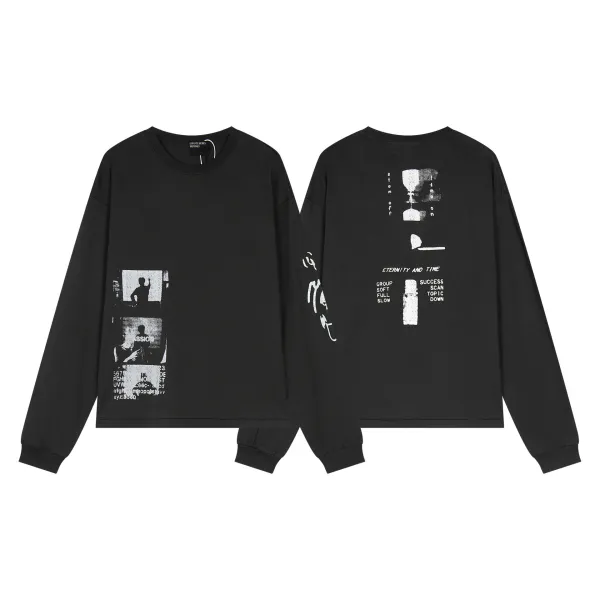 Enfants Riches Déprimés Eternity and Time Print Long-Sleeve T-Shirt Black - 1