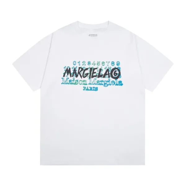 Maison Margiela Numeric Logo Print White T-Shirt - 1