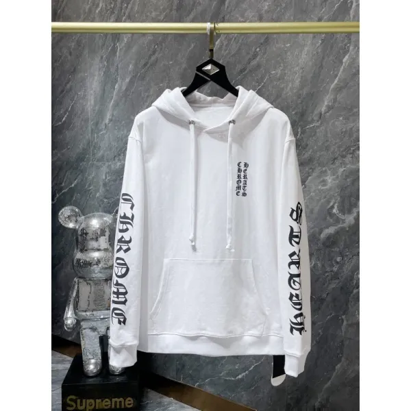 Chrome Hearts x Supreme White Gothic Script Hoodie - 1