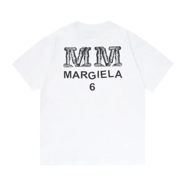 Maison Margiela MM6 White Graphic Print T-Shirt - 1