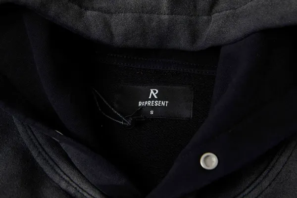Oasis x Represent Distressed Black Hoodie - 9