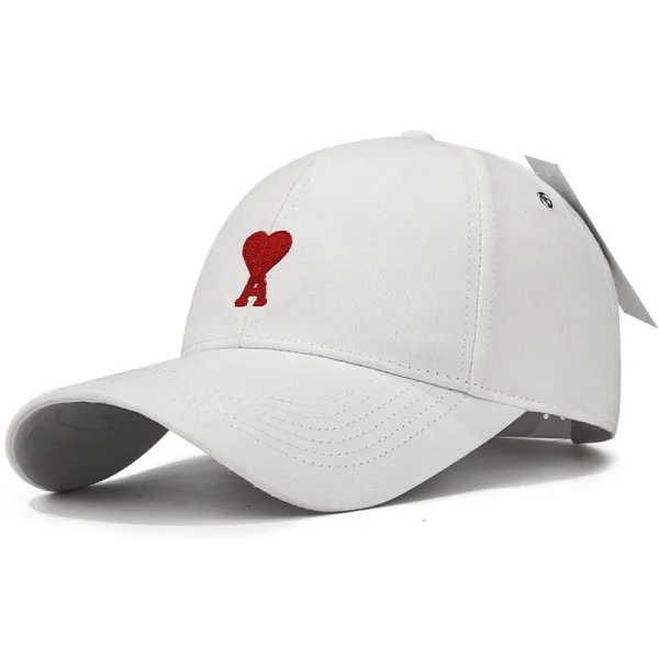 Ami Paris Heart Logo Baseball Cap White - 1
