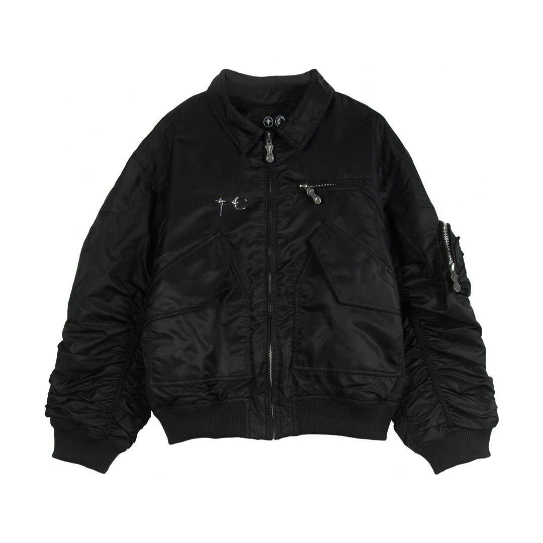 Star Moon Rivet Flight Jacket