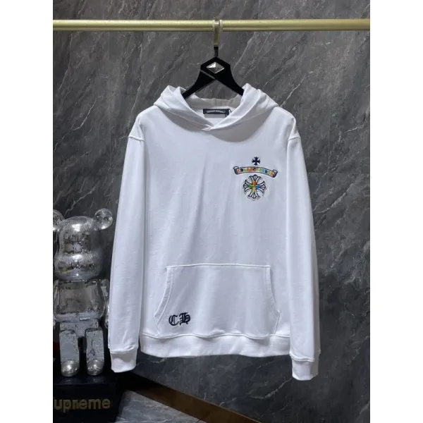 Chrome Hearts x Supreme White Floral Embroidered Hoodie - 1