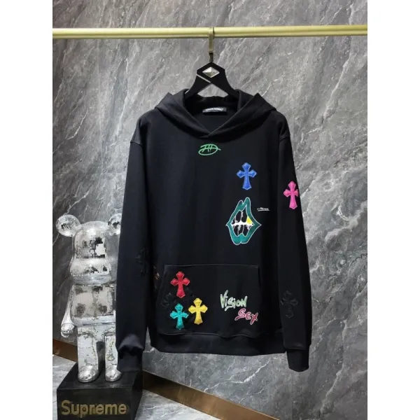 Chrome Hearts x Vision Sex Black Embroidered Hoodie - 1