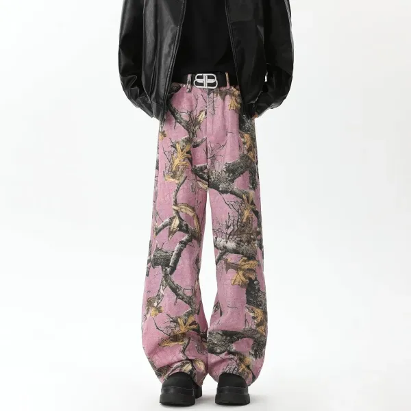 Design Wide-Leg Camo Pants with Soundwave Embroidery Army Green Pants - 6