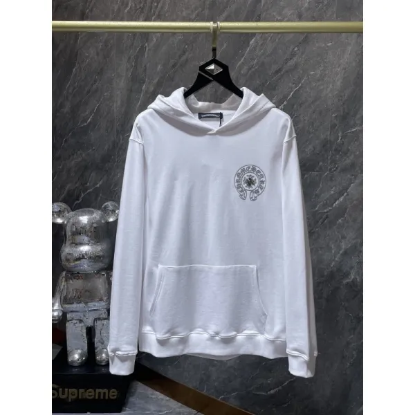 Chrome Hearts x Supreme White Hoodie with Circular Logo - 1