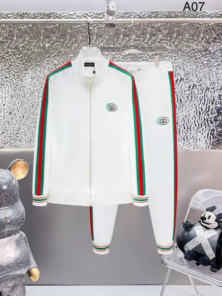 Gucci Interlocking GG Track Suit White Red Green - 1