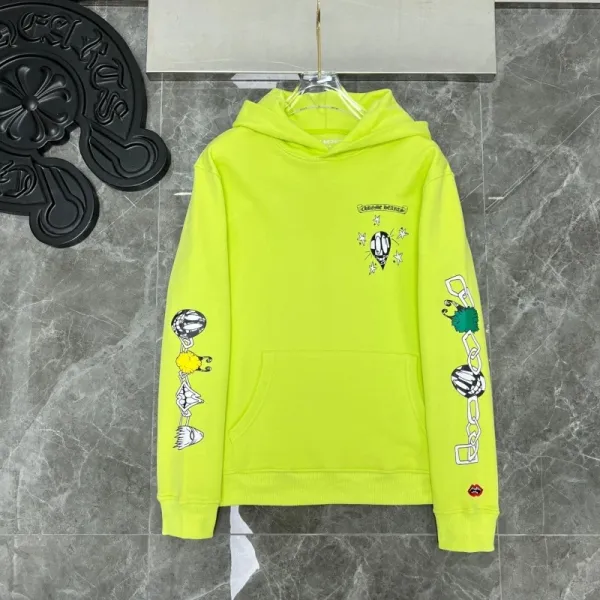 Chrome Hearts x Peanuts Neon Yellow Graphic Hoodie - 1