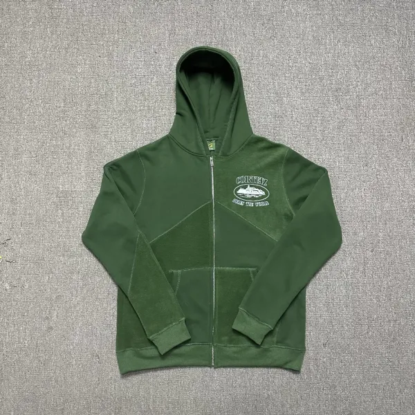 Corteiz Full-Zip Hoodie Army Green - 1