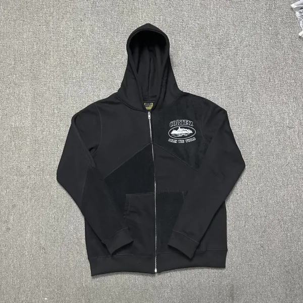Corteiz Zip-Up Hoodie Black - 1