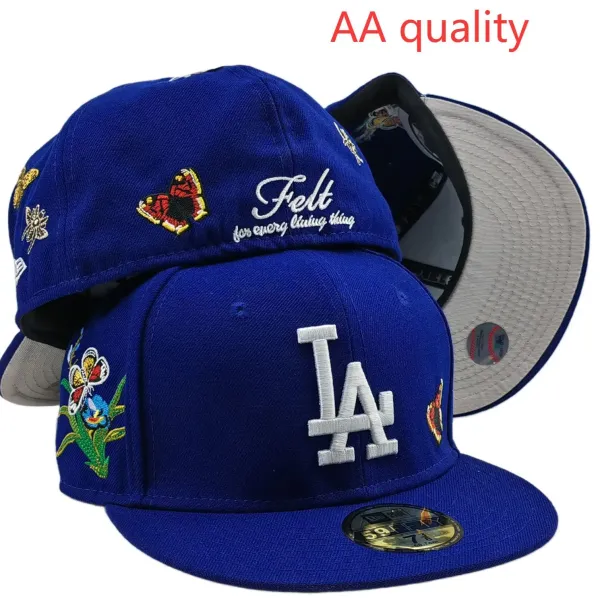 New Era x Felt LA Dodgers 59FIFTY Blue Embroidered Baseball Cap - 1