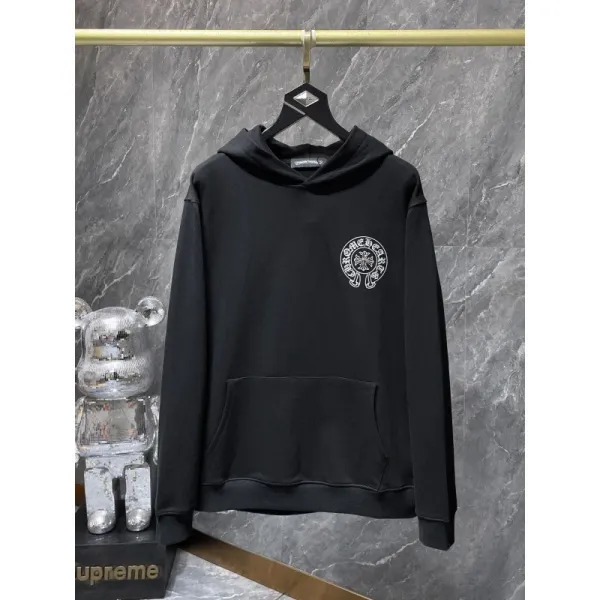 Chrome Hearts Hoodie Black Embroidered Logo Hoodie - 1