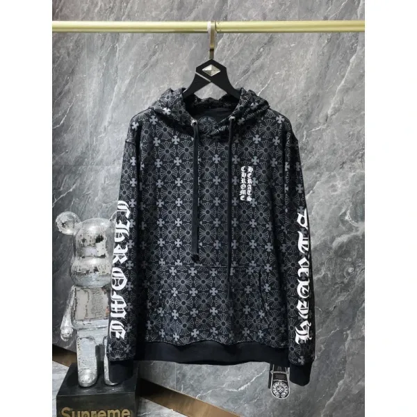 Chrome Hearts x Supreme Floral Print Hoodie Black - 1