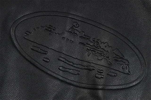 Corteiz Jackets PU Leather Bomber Jacket with Alcatraz Emblem product detail image 5
