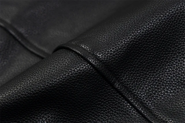 Corteiz Jackets PU Leather Bomber Jacket with Alcatraz Emblem product detail image 7