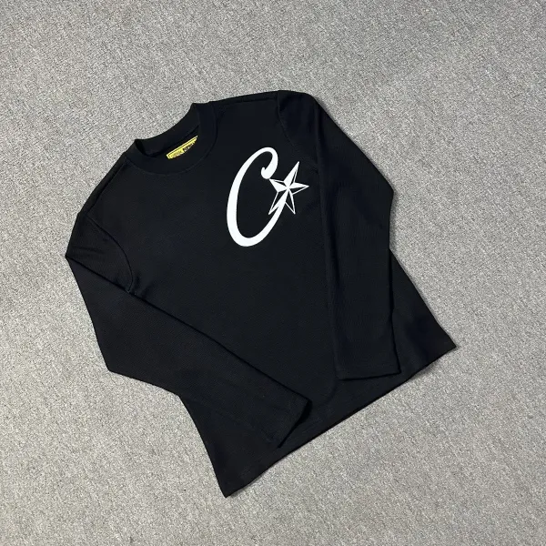 C2H4 Los Angeles C-Star Ribbed Long Sleeve T-Shirt Black - 1
