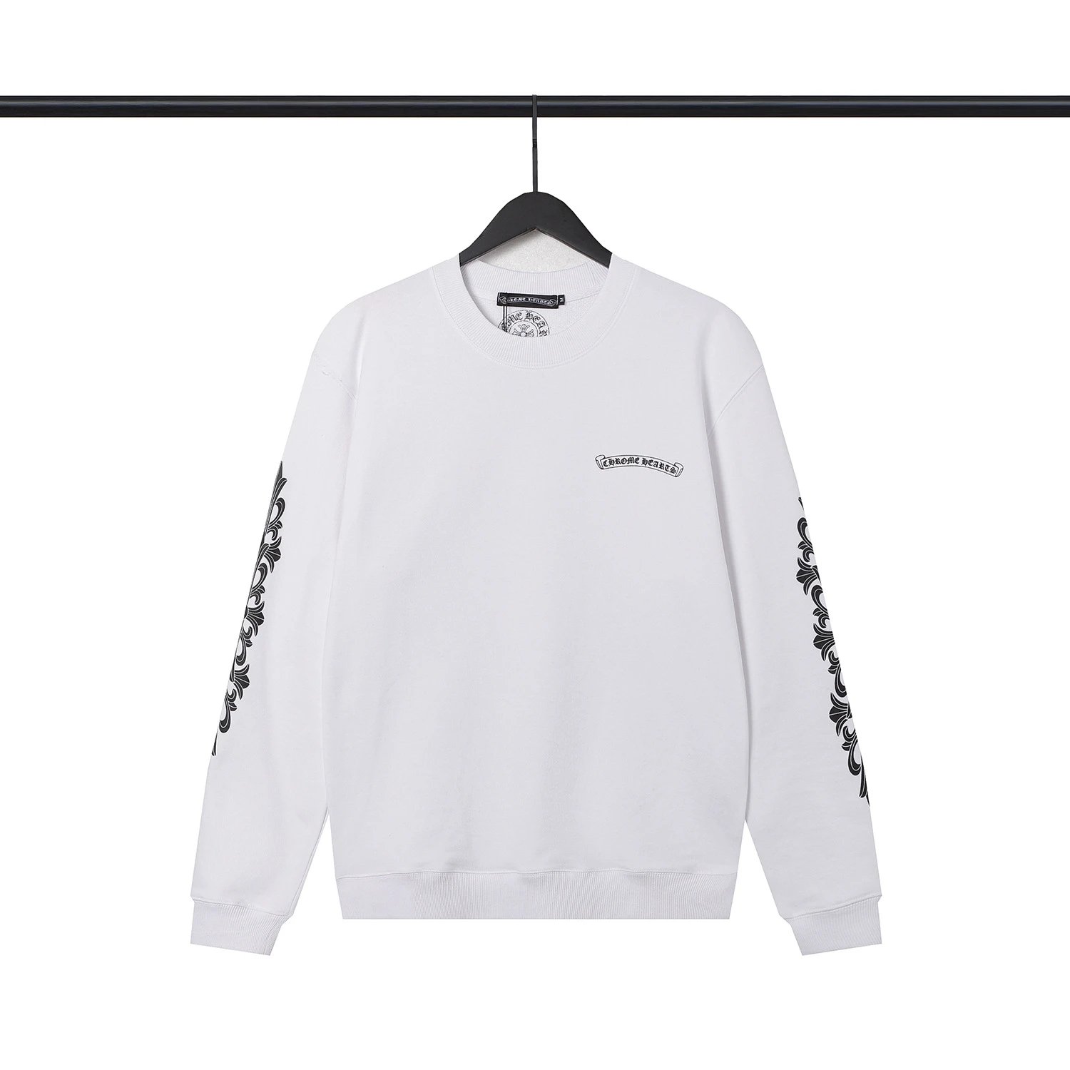 Chrome Hearts Gothic Script Print White Hoodie - 7
