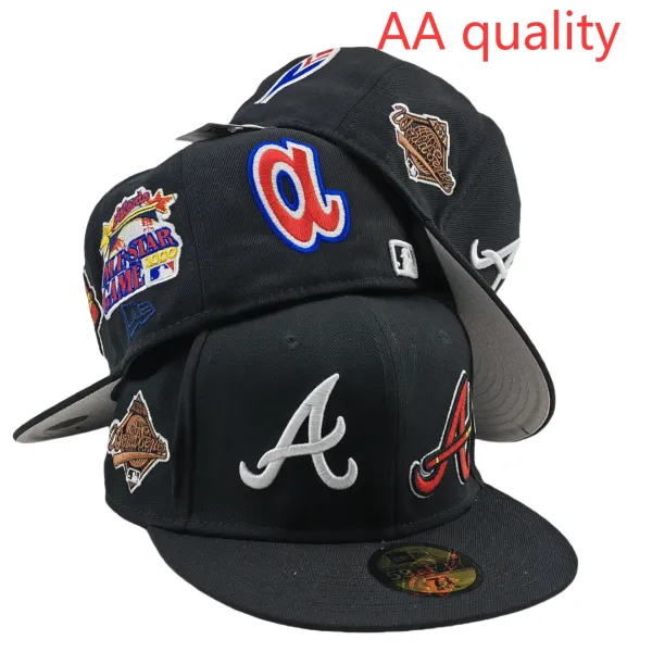 New Era Atlanta Braves 59FIFTY MLB Patch Collection Black Baseball Cap - 1