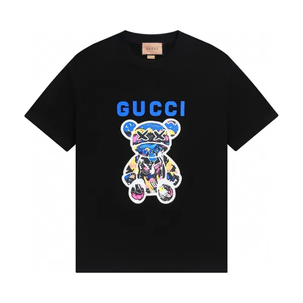 Gucci Bear Print Logo T-Shirt Black - 1