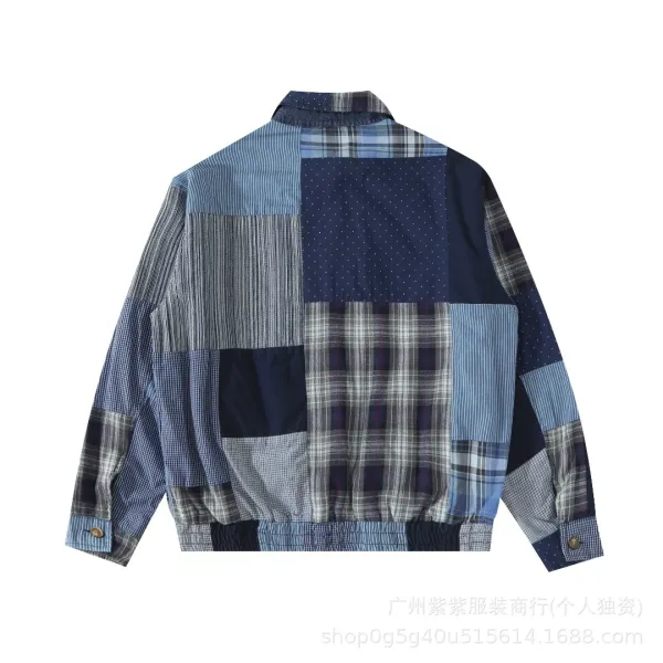 Ralph Lauren Patchwork Denim Jacket and Indigo Block-Print Dress Set with White Tote Bag - 16