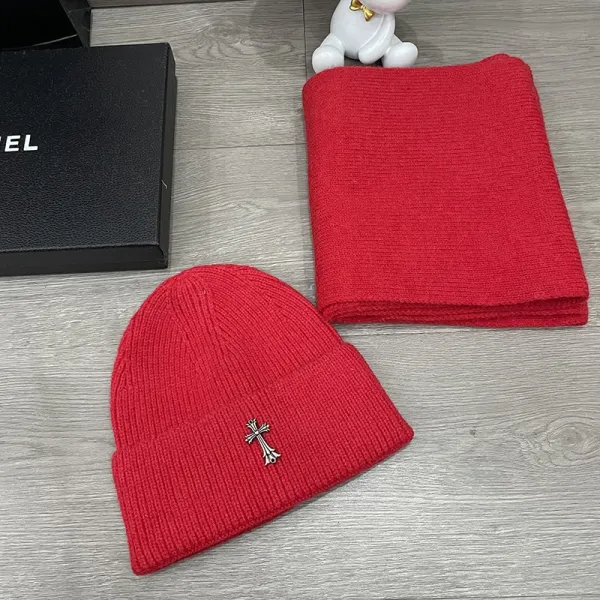 Off-White Cross Motif Beanie and Scarf Set Black Accessories - 13