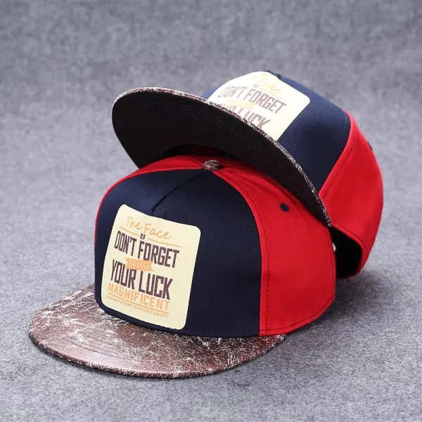 Design Streetwear Snapback Cap with Vintage Patch Print Red/Navy Baseball Cap - 1