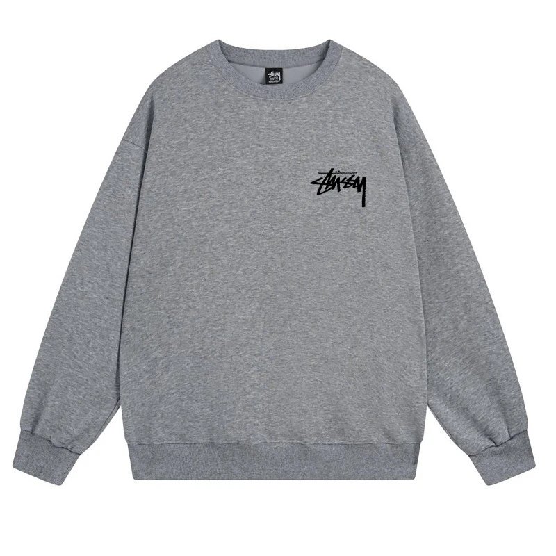 Stüssy Flame Logo Crewneck Sweatshirt Gray - 13