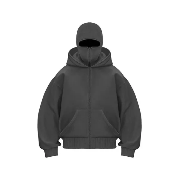 Balenciaga Balaclava Hoodie Gray Outerwear - 1